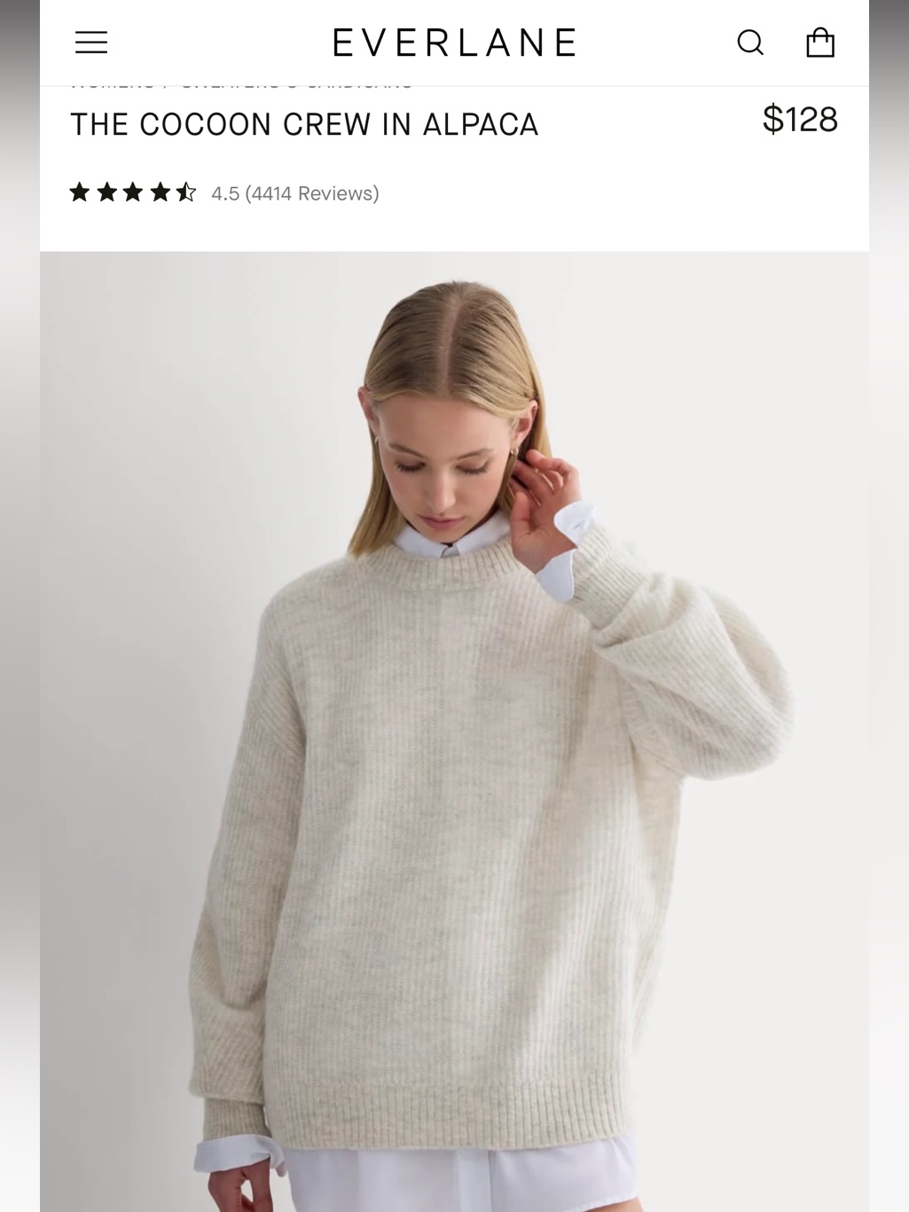 Everlane Alpaca Sweater In Ivory